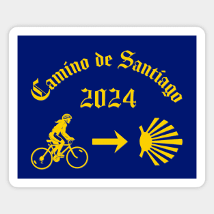 Camino de Santiago de Compostela Female Cyclist 2024 Magnet